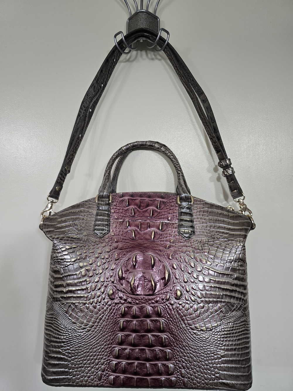 Brahmin Two-Tone  Croc-Embossed Tote Bag
